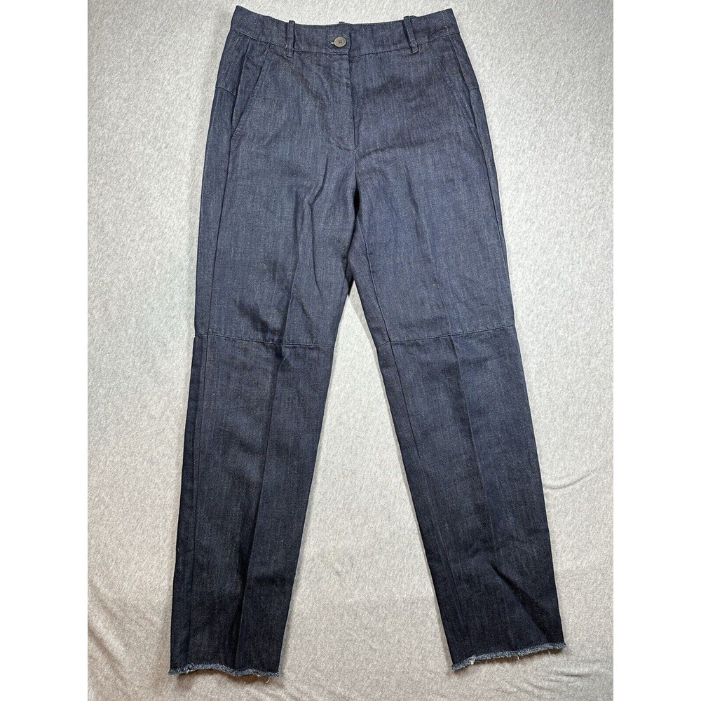 HANNOH WESSEL AEQUAMENTE DARK BLUE COTTON Pants TROUSERS -EU34 UK8‎ 26 X 26.5
